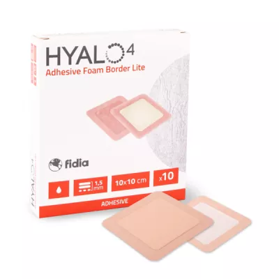 HYALO4  Silicone Adhesive Border Lite Foam Dressing 7,5 x 7,5 cm