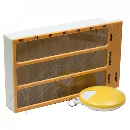 Dávkovač léků SET -Final broskvový +typ 05 žlutý