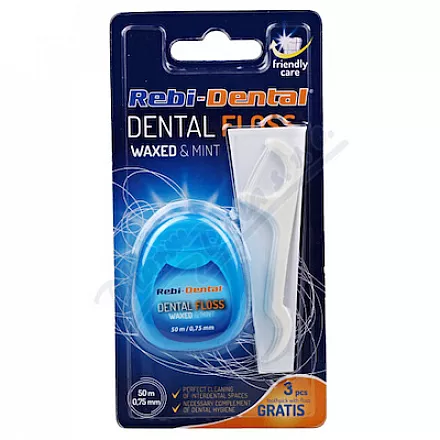 Robi-Dental dentální nit voskovaná mentolová 50m