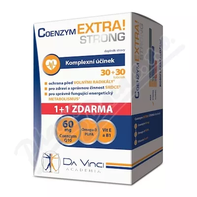 Koenzym EXTRA! Silny 60mg DaVinci tob.30+30 GRATIS