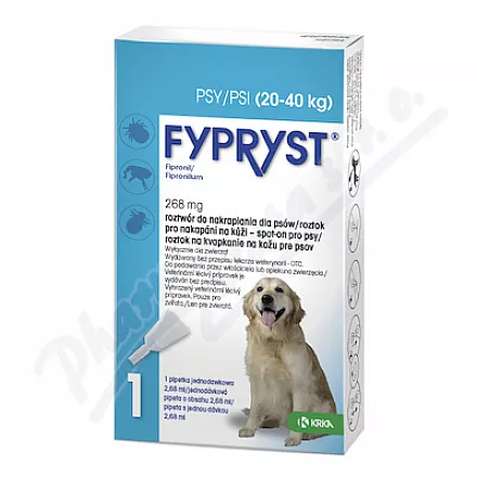 Fypryst Dogs spot-on dla psów 1x2,68ml - Veterinární přípravky a potřeby pro vaše mazlíčky.