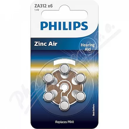 Baterie do aparatów słuchowych PHILIPS ZA312B6A/00 6szt