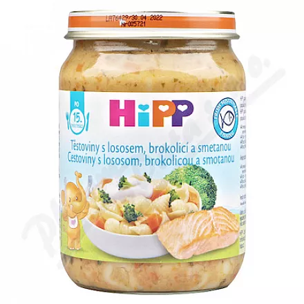 HiPP MENU BIO Těst.s losos.. brok. a smet. 250g