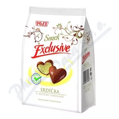 POEX Snack Exclusive Srdíčka v mléčné čokoládě 90g