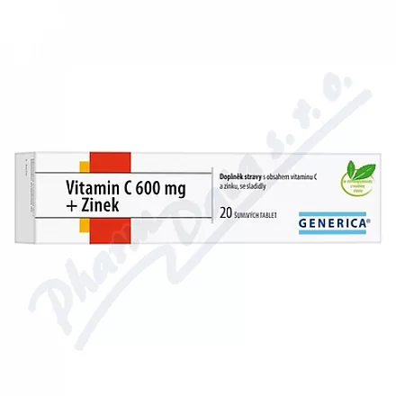 Witamina C 600 mg + Cynk eff.tbl.20 Generica