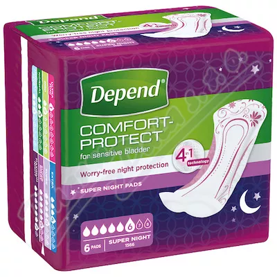 Depend Super Plus podpaski higieniczne na noc dla kobiet 6szt