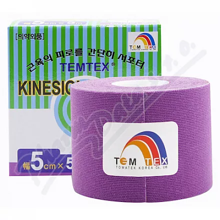 Taśma kinesio TEMTEX fioletowa 5cmx5m