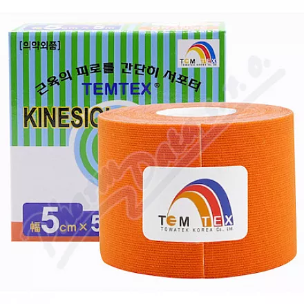 Taśma kinesio TEMTEX pomarańczowa 5cmx5m