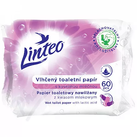 Linteo Vlhčený toaletní papír s kys.mléčnou 60ks