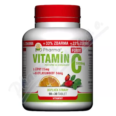 Witamina C 1000mg+spikelets 25mg+bioflav.34mg tbl.90+30