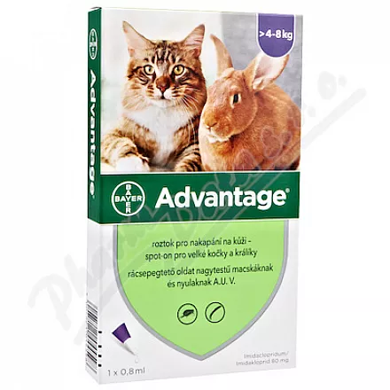 Advantage 80mg velké kočky+králíci spot-on 1x0.8ml - Veterinární přípravky a potřeby pro vaše mazlíčky.