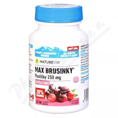 NatureVia Max brusinky pastilky tbl.30+6