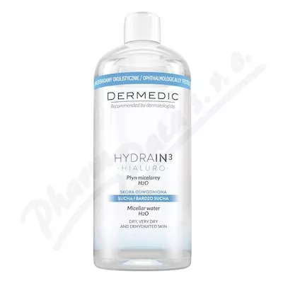 Dermedic Hydrain3 Hialuro Micelární voda 500ml - odličování,odličování obličeje,čištění obličeje,čistění pleti,