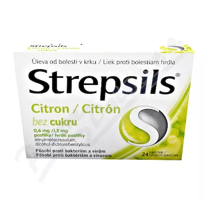 Strepsils Lemon bez cukru 0,6mg/1,2mg pas.24