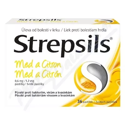 Strepsils Miód i Cytryna 0,6mg/1,2mg pas.36