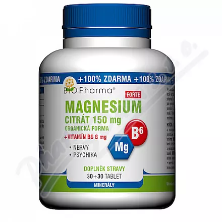 Cytrynian magnezu Forte 150mg+Wit.B6 6mg tbl.30+30