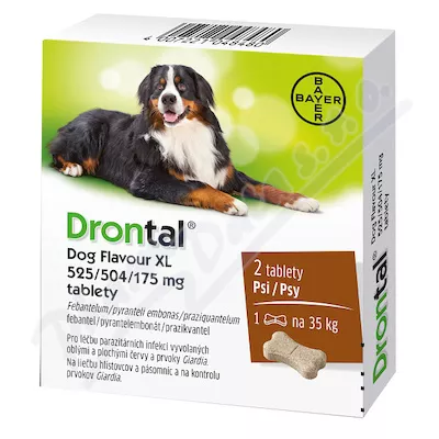 Drontal Dog Flavour XL 525/504/175mg psy tbl.2 - Veterinární přípravky a potřeby pro vaše mazlíčky.