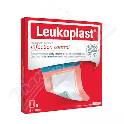 Leukoplast Leukomed Sorbact antim.cover 8x10cm 3szt