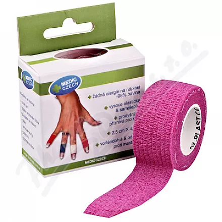 Rychlonáplast elastická 25mmx450cm růžová