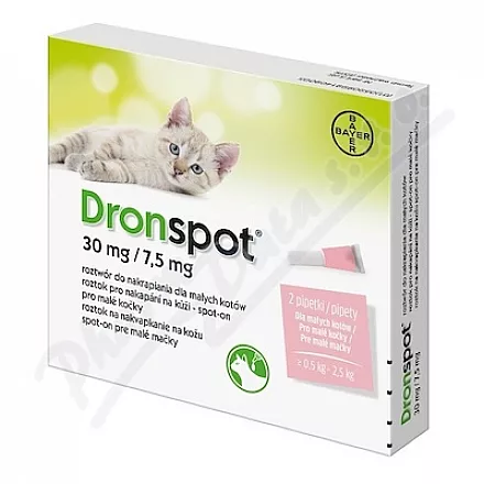Dronspot 30mg/7,5mg punktowo dla małych kotów 2x0,35ml - Veterinární přípravky a potřeby pro vaše mazlíčky.