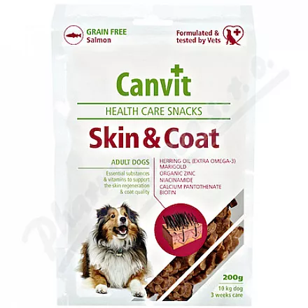 Canvit Snacks Skin&Coat dla psów 200g - Veterinární přípravky a potřeby pro vaše mazlíčky.