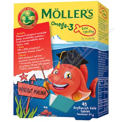 Mollers Omega 3 Jelly Fish 45szt smak malinowy