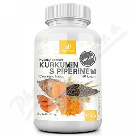Allnature Kurkumina z ekstraktem z ziela piperyny cps.60