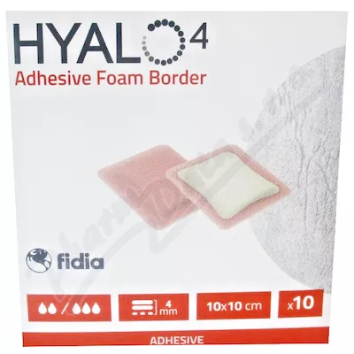 HYALO4 Adhesive Silicone Border Foam Dressing 10 x 10 cm