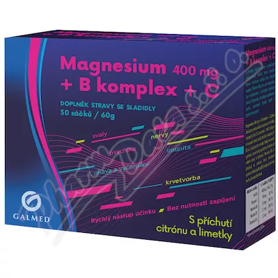 Magnez 400mg+B complex+C 30 saszetek Galmed