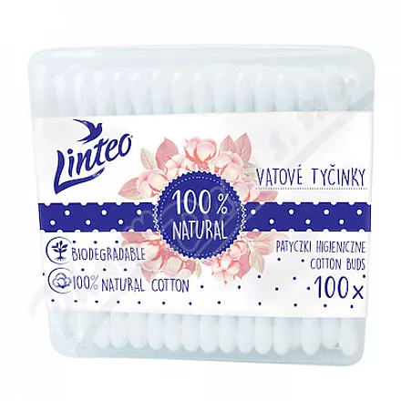 Linteo Vatové tyčinky papírové box 100ks