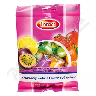Intact hroznový cukr s vit.C tropic mix 75g(sáček)