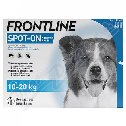 Frontline Spot On Dog 10-20kg pipeta 3x1,34ml - Veterinární přípravky a potřeby pro vaše mazlíčky.