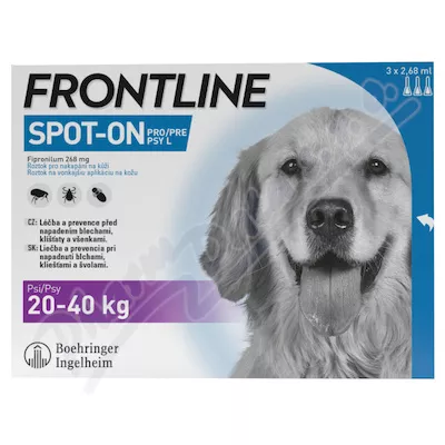 Frontline Spot On Dog 20-40kg pipeta 3x2.68ml - Veterinární přípravky a potřeby pro vaše mazlíčky.