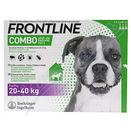 Frontline Combo Spot on Dog 20-40kg pipeta 3x2,68ml - Veterinární přípravky a potřeby pro vaše mazlíčky.
