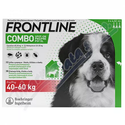 Frontline Combo Spot on Dog 40-60kg pipeta 3x4,02ml - Veterinární přípravky a potřeby pro vaše mazlíčky.
