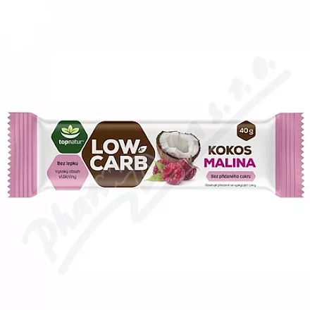 Baton LOW CARB kokos & malina 40g TOPNATUR