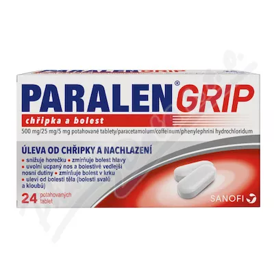 Paralen Grip grypa+ból 500/25/5mg tbl.flm24 I