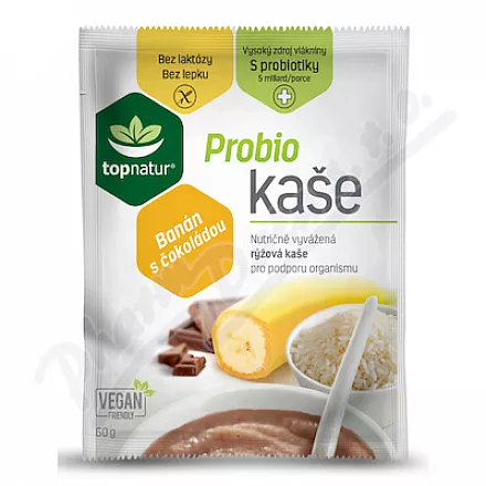 Topnatur Probio banán.kaše s hořkou čokoládou 60g
