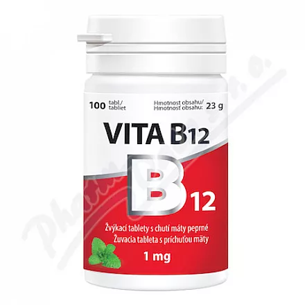 Vita-B12 1mg do żucia tbl.100 o smaku miętowym CZ/SK