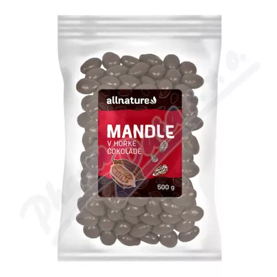 Allnature Mandle v hořké čokoládě 500g