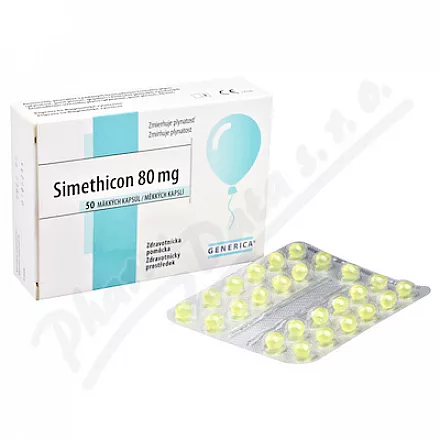 Simethicon 80mg 50 měkkých kapslí Generica