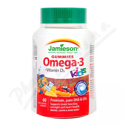 JAMIESON Omega-3 Kids Gummies želatinové past.60ks