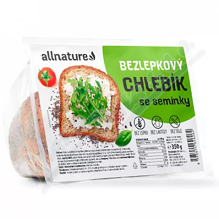 Allnature Chleb bezglutenowy z ziarnami 350g