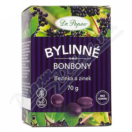 Dr.Popov Słodycze z czarnym bzem i cynkiem 70g