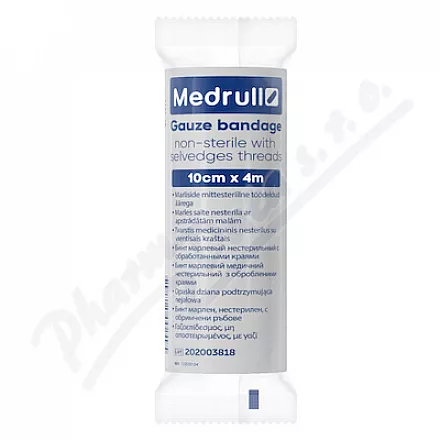 Niesterylny opatrunek z gazy Medrull ze stałymi krawędziami 10cmx4m
