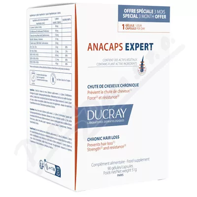 DUCRAY Anacaps Expert-chronické vypad.vlasů cps.90 - vlasová péče,péče o vlasy,