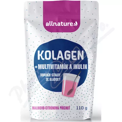 Allnature Kolagen multiv.+inulin př.mal.+cit.110g - vlasová péče,péče o vlasy,