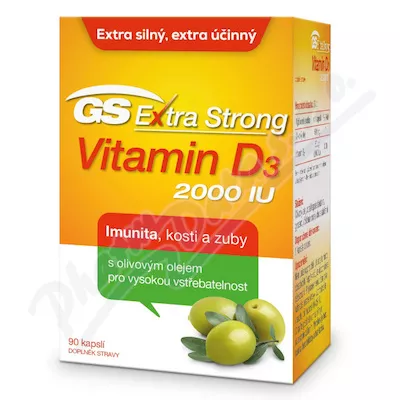 GS Extra Strong Vit.D3 2000 IU cps.90 2022 CZ/SK