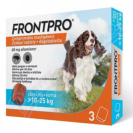 Frontpro 68mg 10-25kg do żucia tbl.3 - Veterinární přípravky a potřeby pro vaše mazlíčky.
