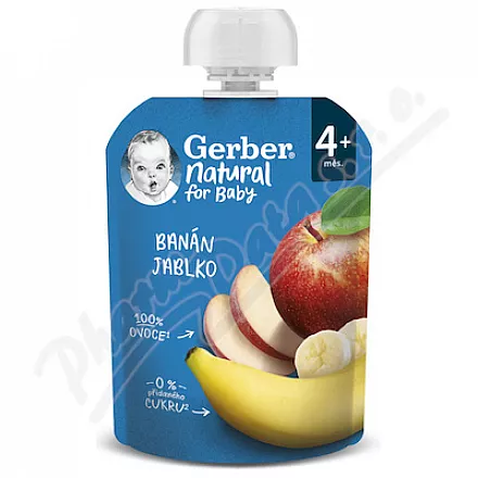 Gerber Natural Banán a jablko kapsička 90g 4M+